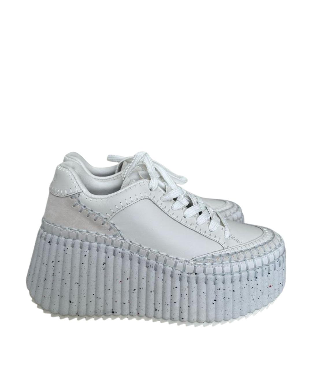 CHLOE Белые кожаные кеды, фото 1