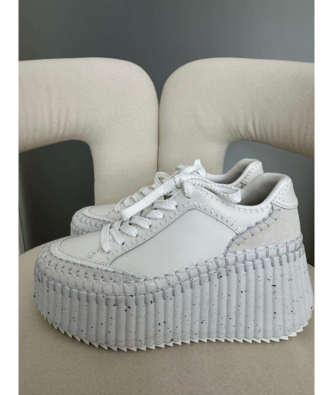 CHLOE Белые кожаные кеды, фото 7