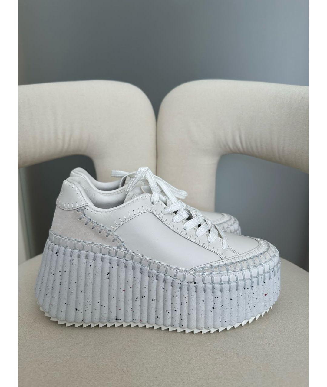 CHLOE Белые кожаные кеды, фото 8