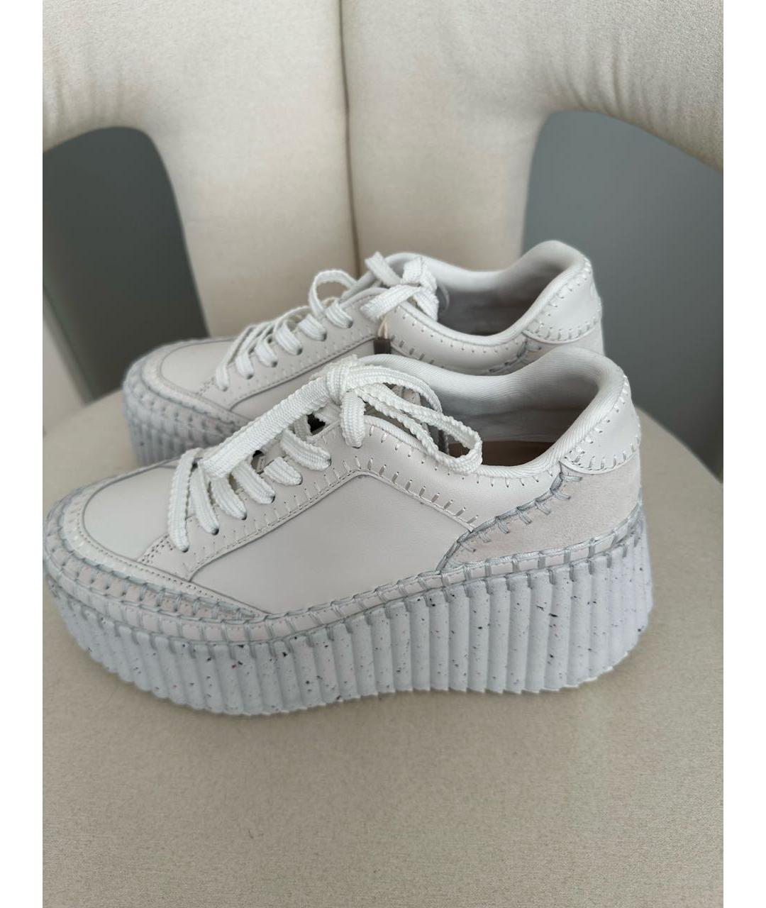 CHLOE Белые кожаные кеды, фото 6