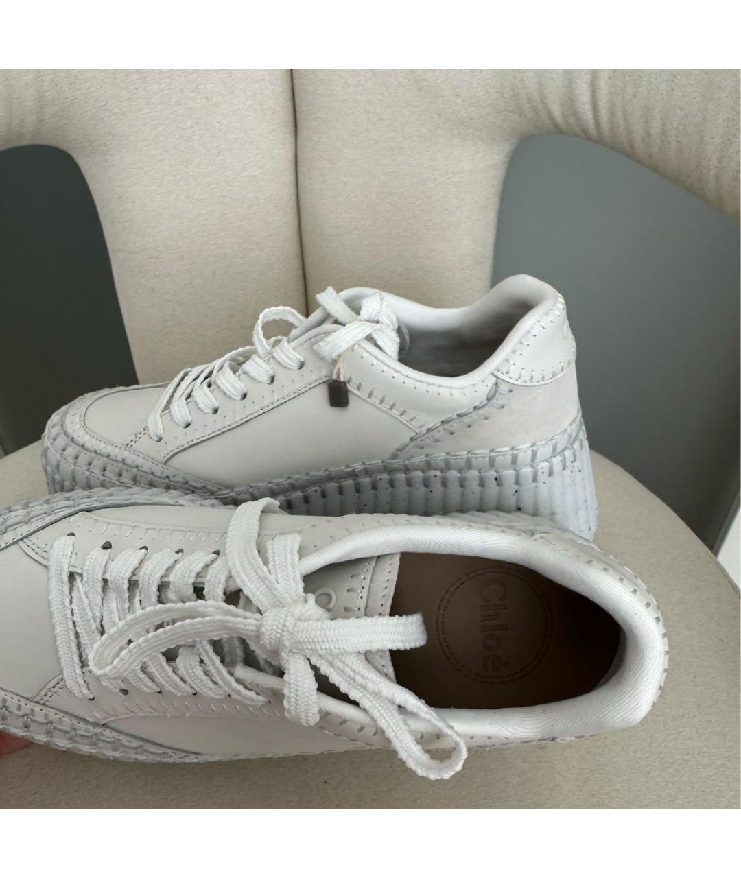 CHLOE Белые кожаные кеды, фото 3