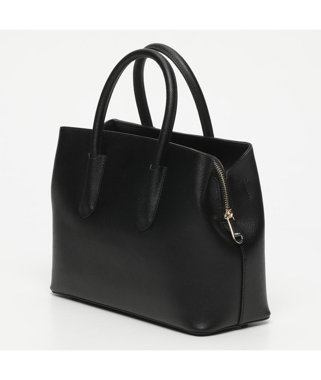 FURLA Черная кожаная сумка с короткими ручками, фото 2