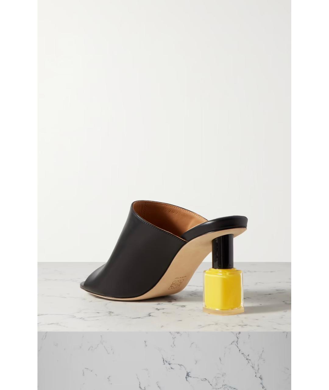 LOEWE Черные кожаные мюли, фото 3