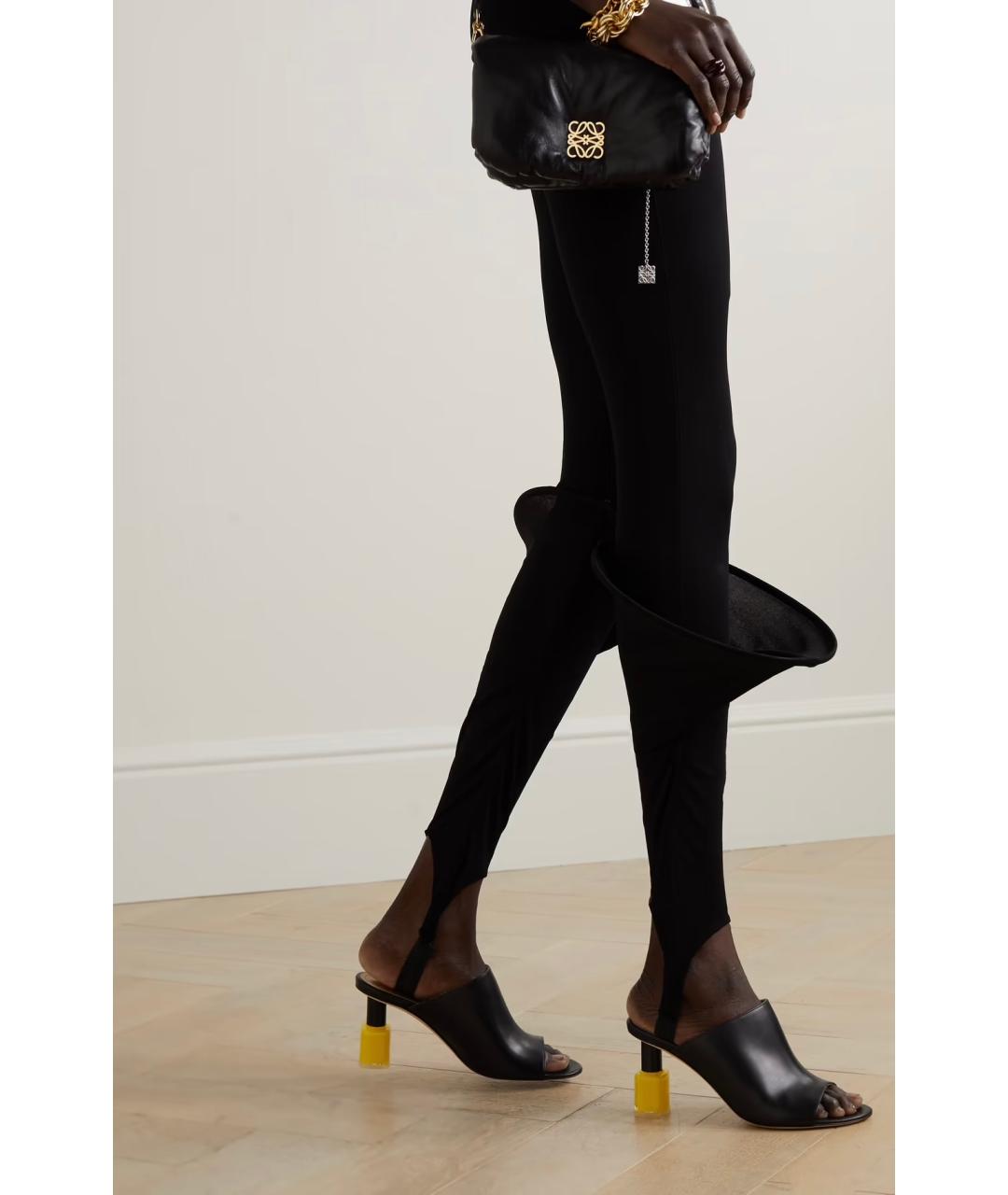 LOEWE Черные кожаные мюли, фото 2