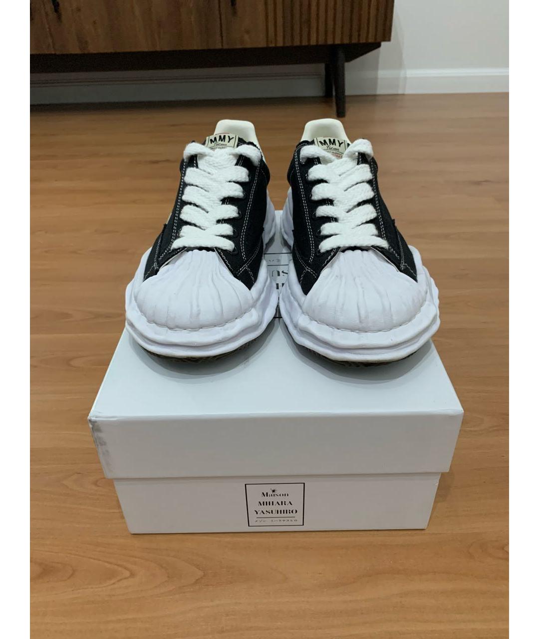MAISON MIHARA YASUHIRO Черные текстильные низкие кроссовки / кеды, фото 2
