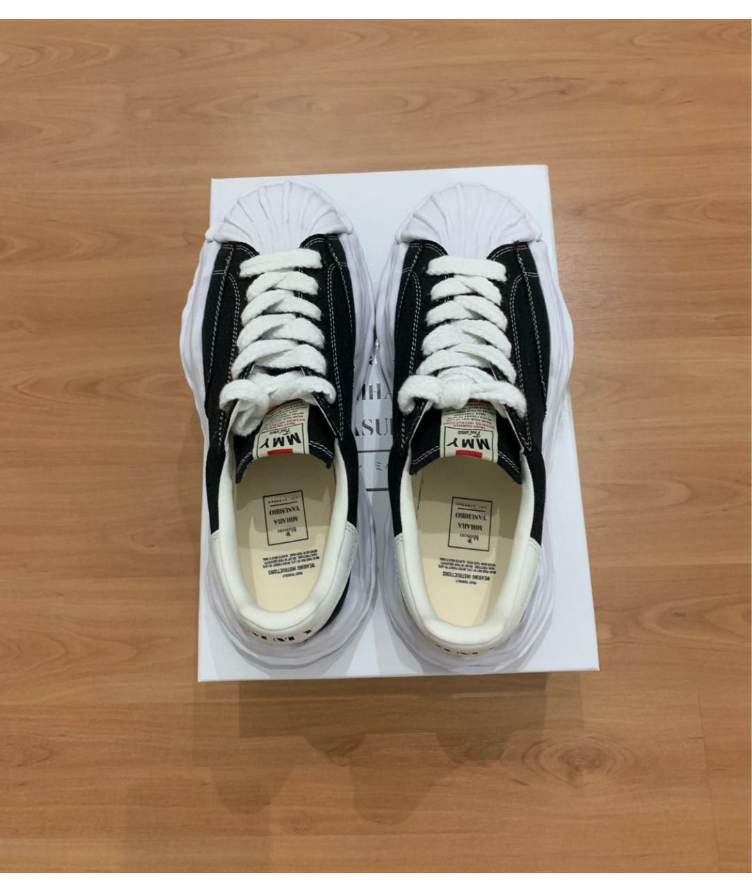 MAISON MIHARA YASUHIRO Черные текстильные низкие кроссовки / кеды, фото 3