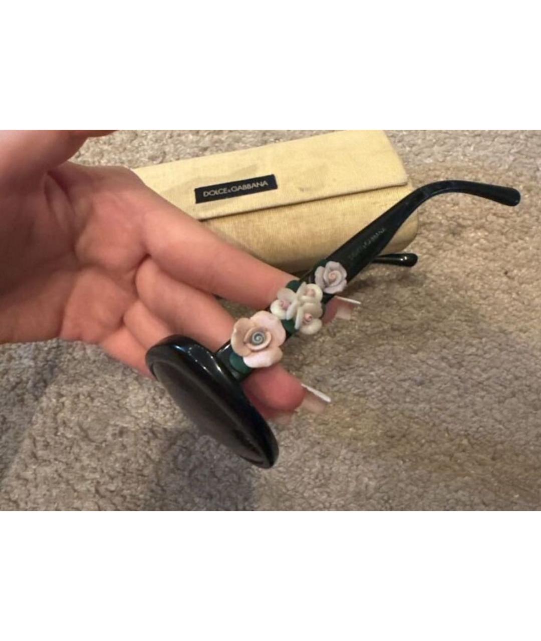 DOLCE&GABBANA Черные пластиковые солнцезащитные очки, фото 2