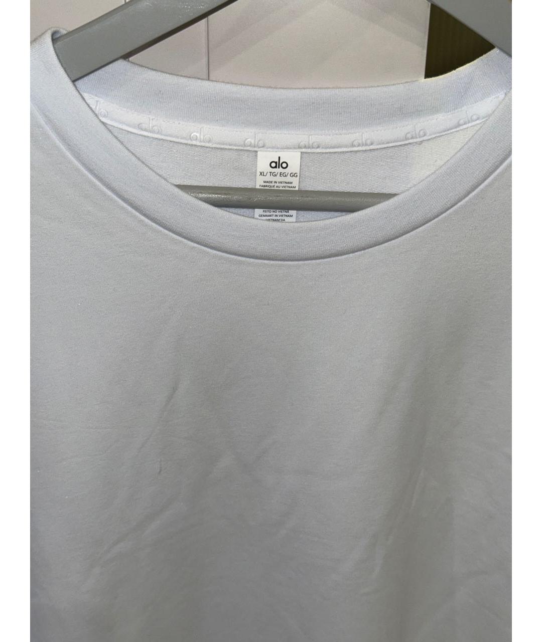 ALO YOGA Белое хлопковое поло с коротким рукавом, фото 4
