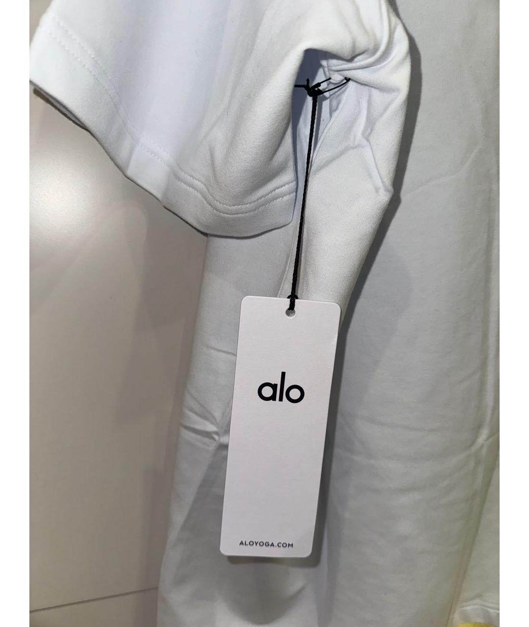 ALO YOGA Белое хлопковое поло с коротким рукавом, фото 3