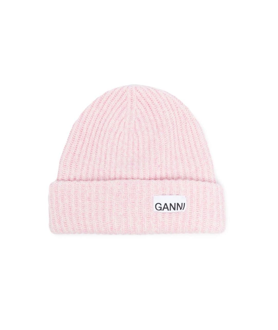 GANNI Розовая шерстяная шапка, фото 1