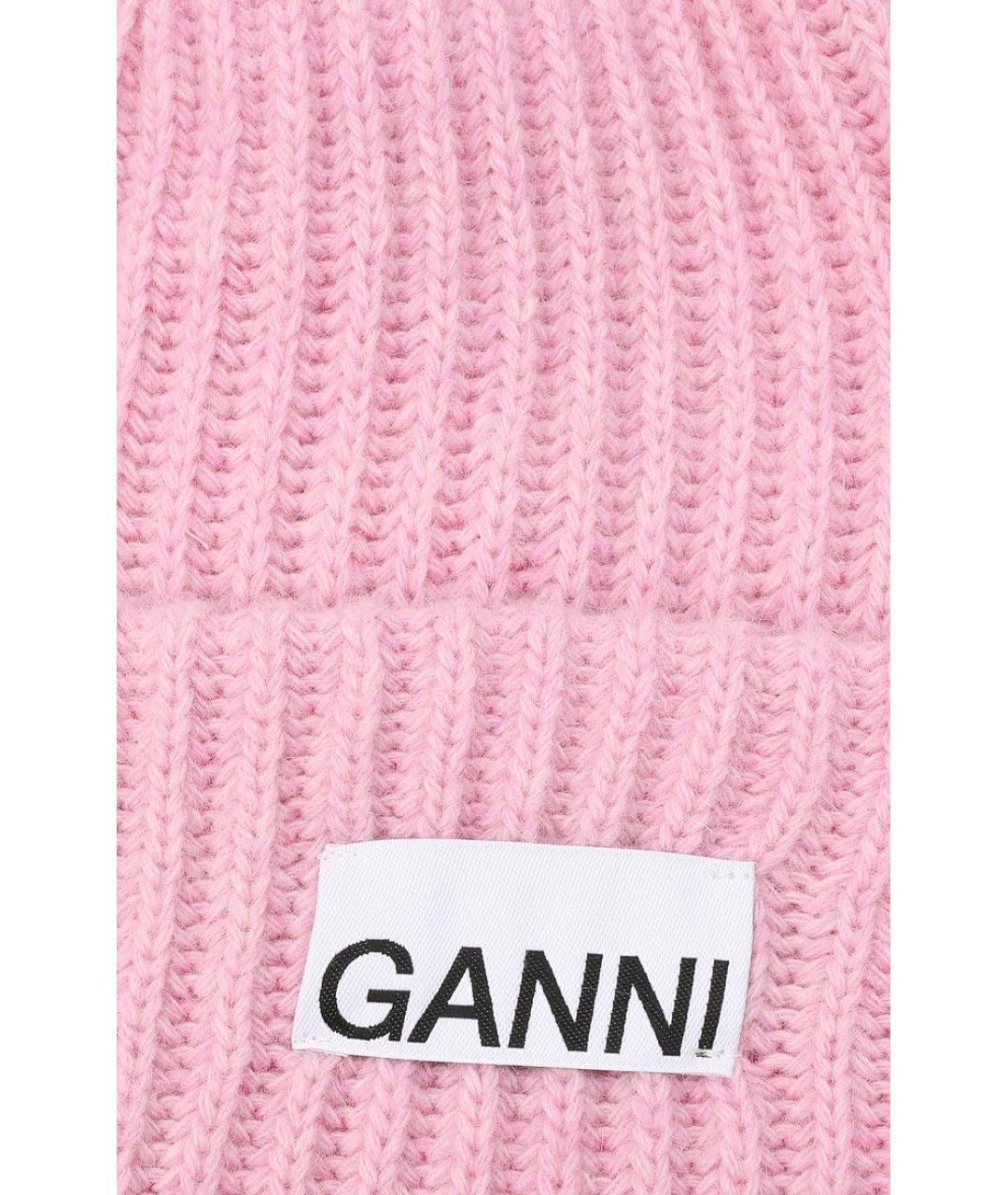 GANNI Розовая шерстяная шапка, фото 3