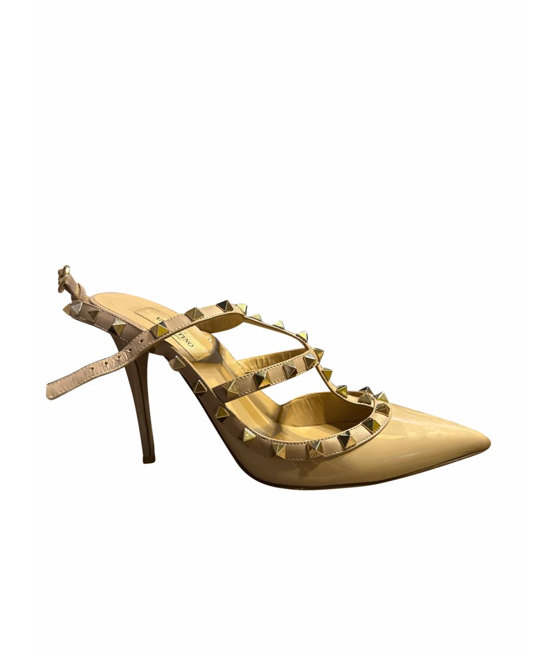 VALENTINO Бежевые туфли из лакированной кожи, фото 1