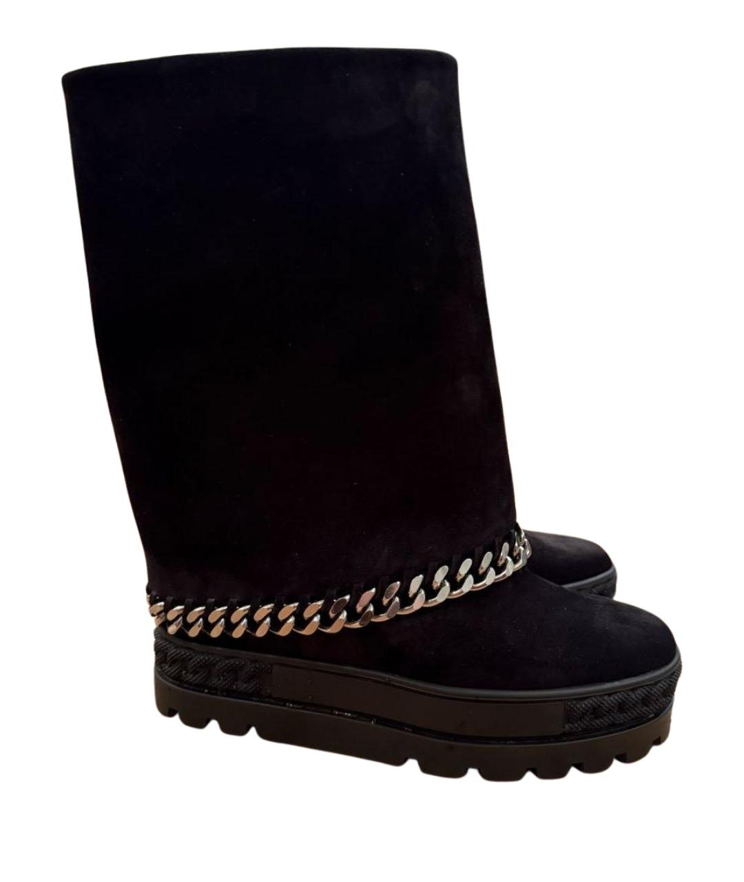 CASADEI Черные замшевые сапоги, фото 1