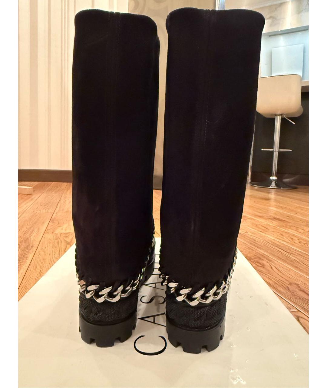 CASADEI Черные замшевые сапоги, фото 4