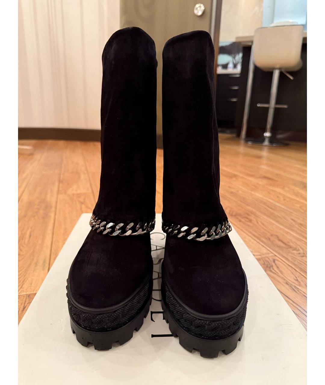 CASADEI Черные замшевые сапоги, фото 3