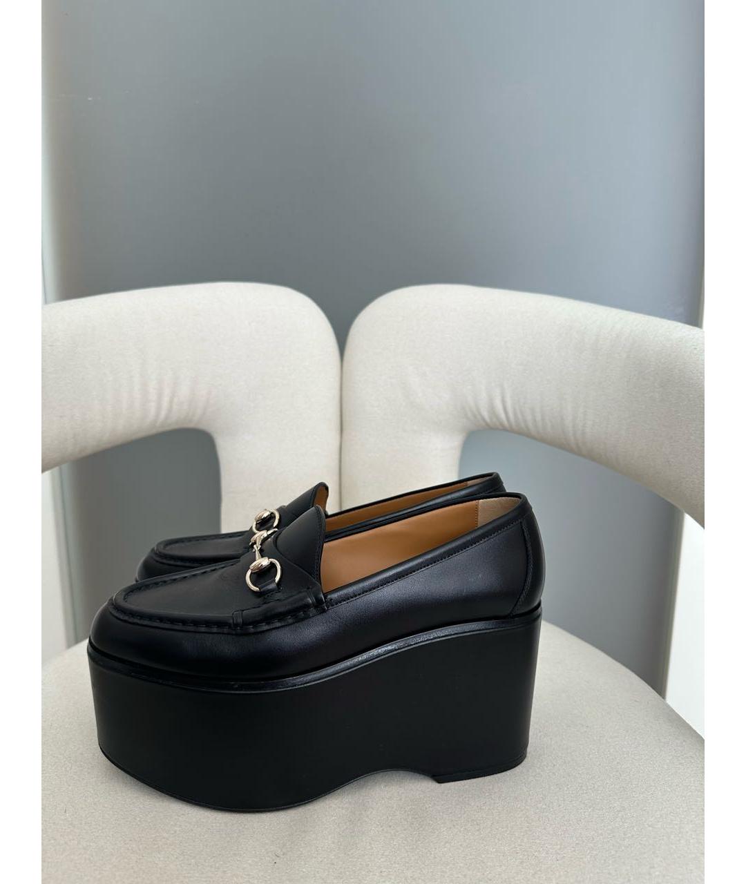 GUCCI Черные кожаные туфли, фото 5