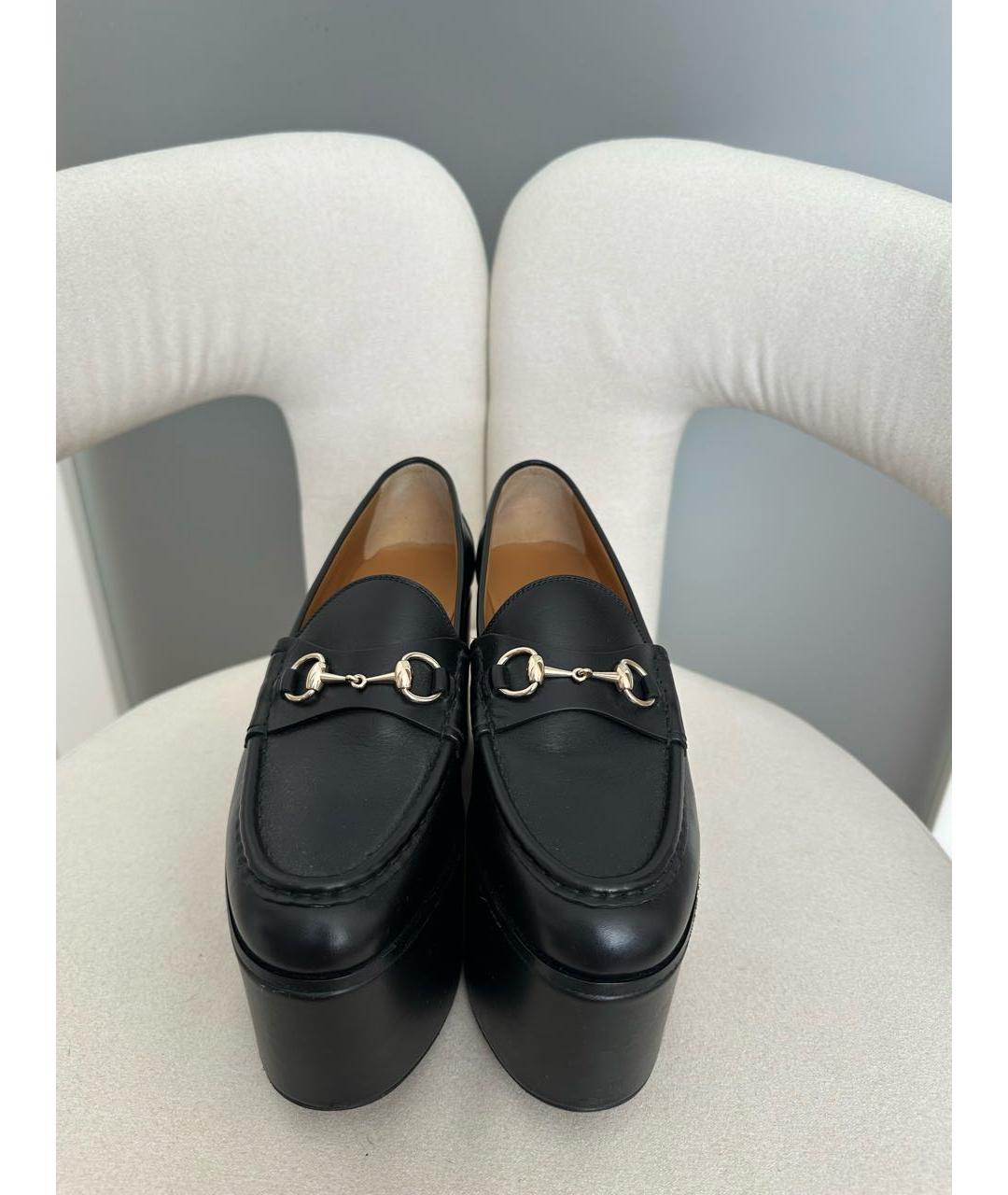 GUCCI Черные кожаные туфли, фото 7