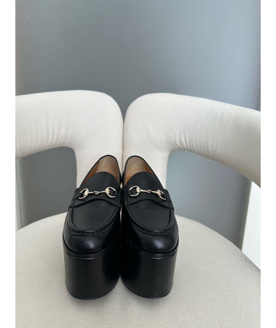 GUCCI Черные кожаные туфли, фото 6
