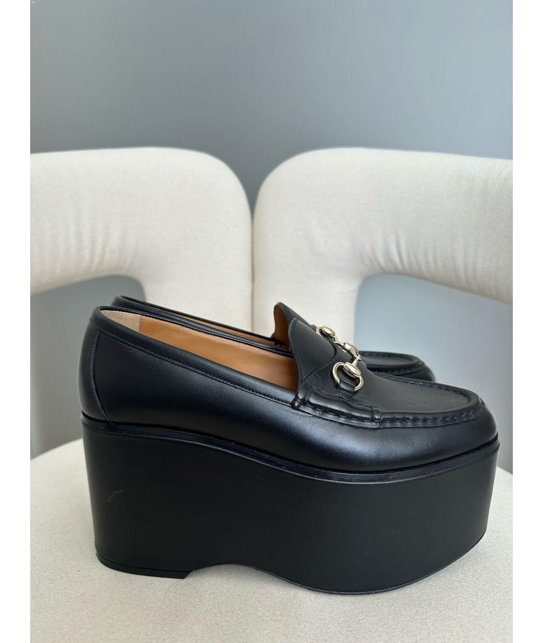 GUCCI Черные кожаные туфли, фото 9