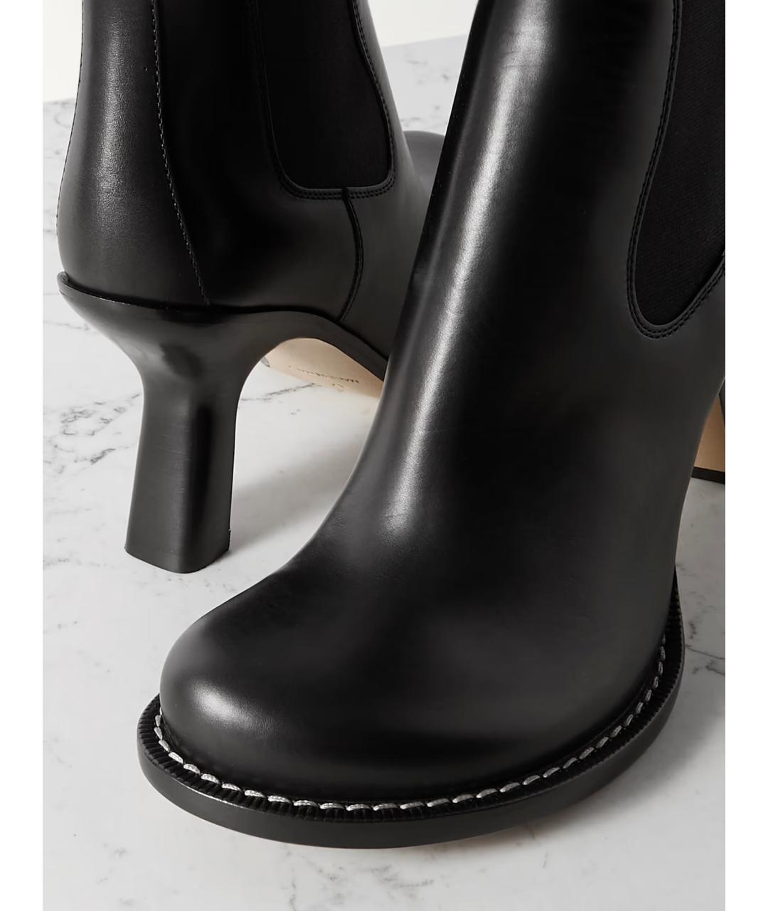 LOEWE Черные кожаные ботильоны, фото 4