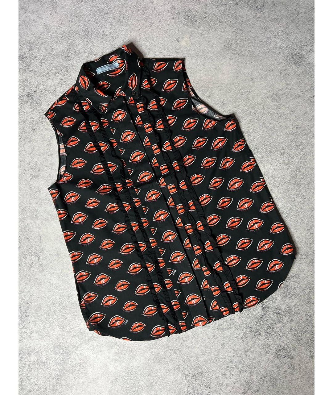 PRADA Черная хлопковая блузы, фото 2