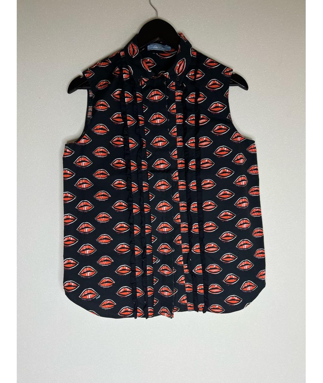 PRADA Черная хлопковая блузы, фото 9