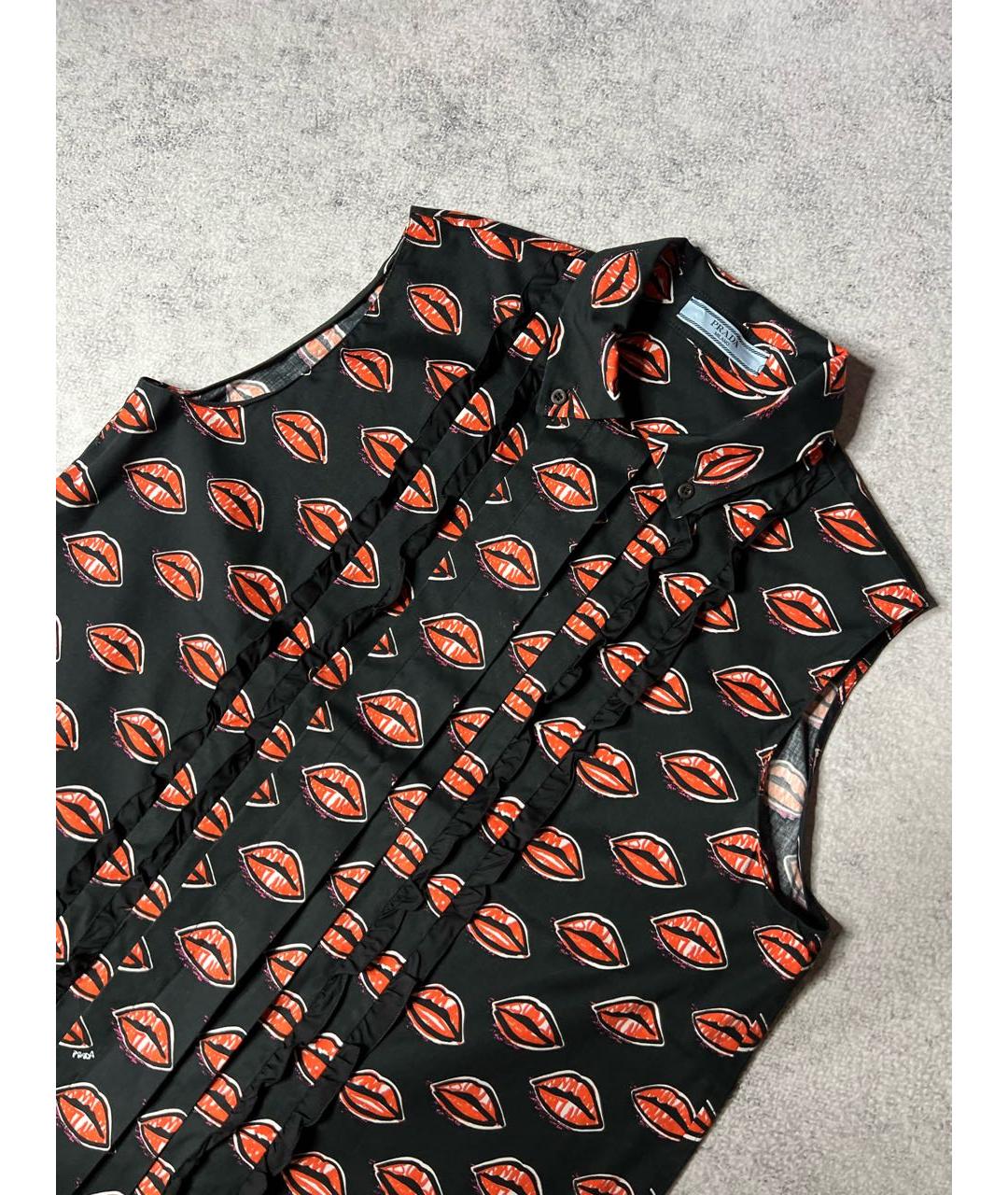 PRADA Черная хлопковая блузы, фото 4