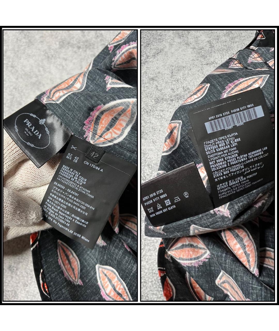 PRADA Черная хлопковая блузы, фото 8