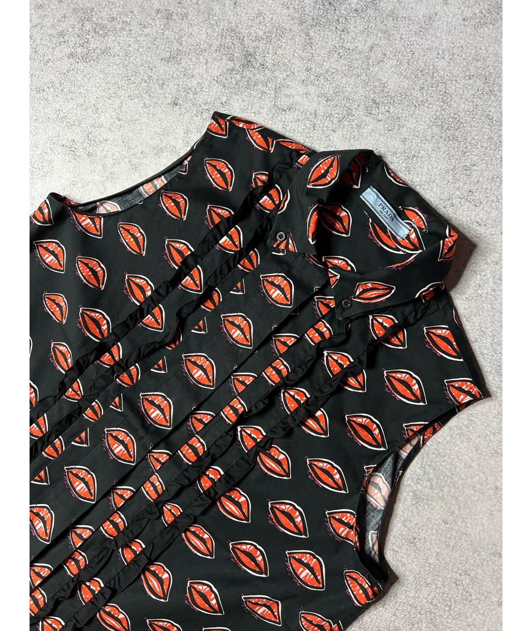 PRADA Черная хлопковая блузы, фото 3