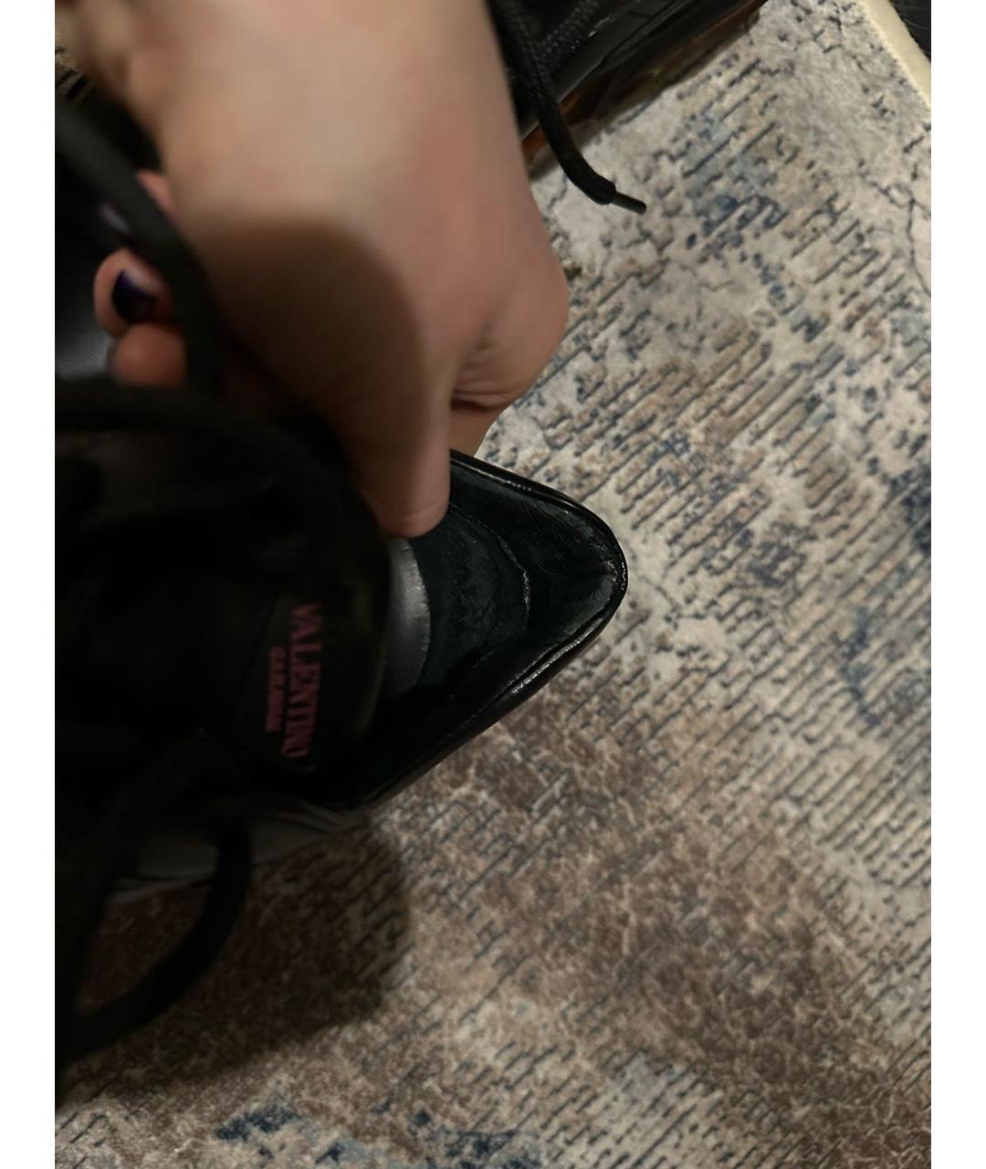 VALENTINO Черные кожаные кроссовки, фото 7