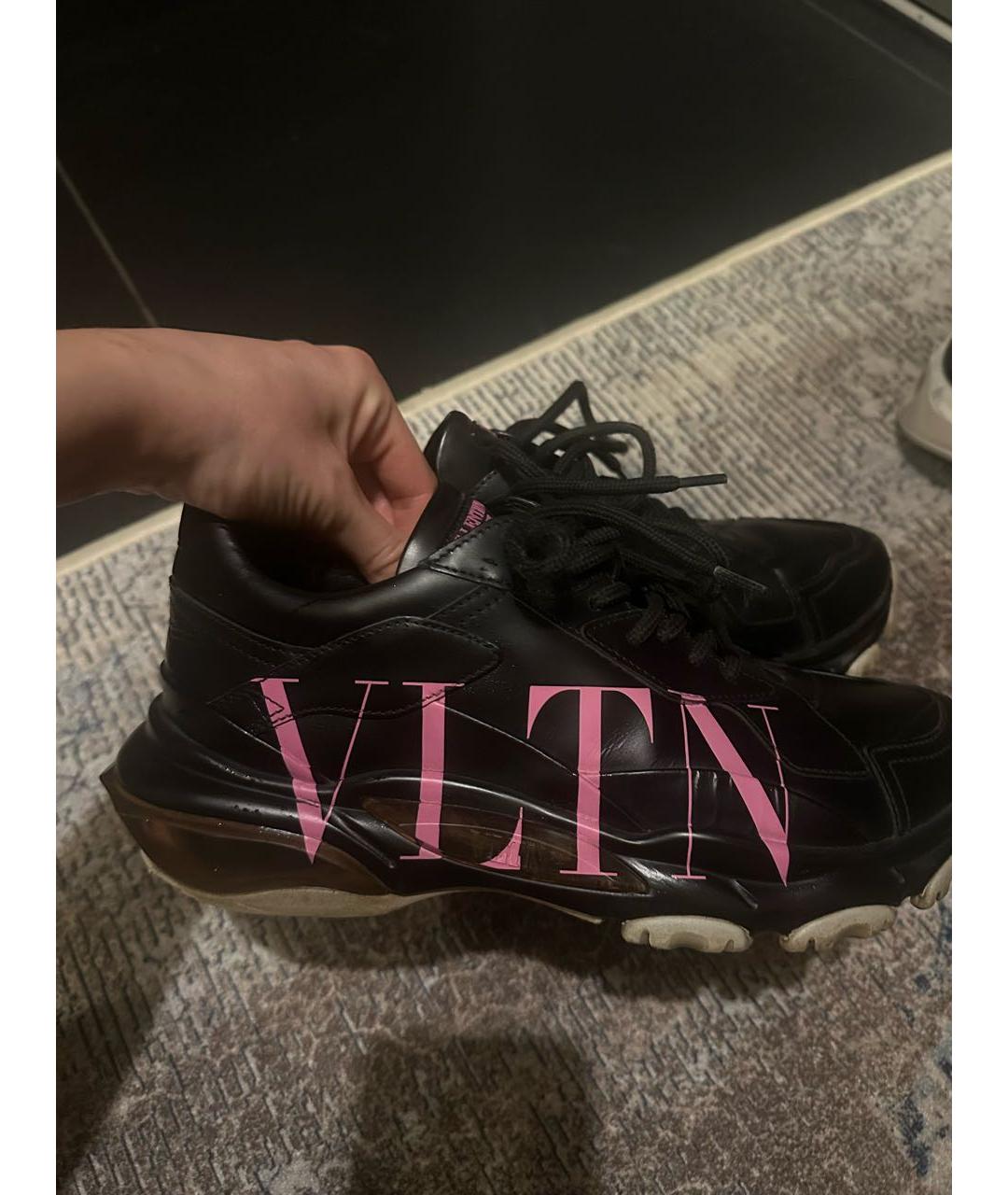 VALENTINO Черные кожаные кроссовки, фото 8