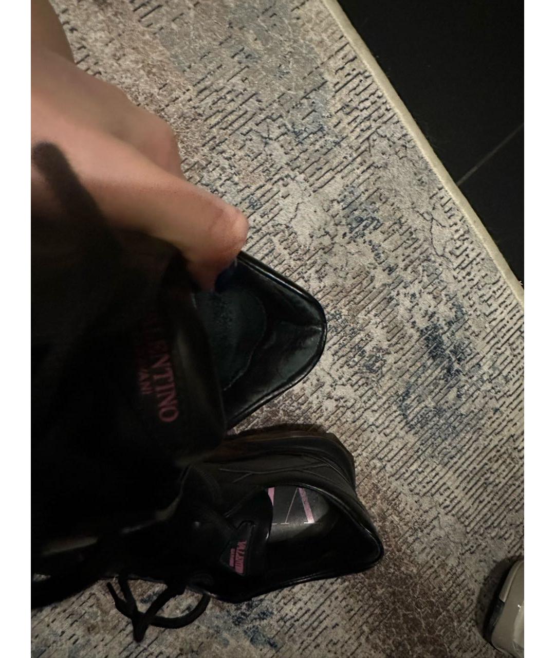 VALENTINO Черные кожаные кроссовки, фото 6