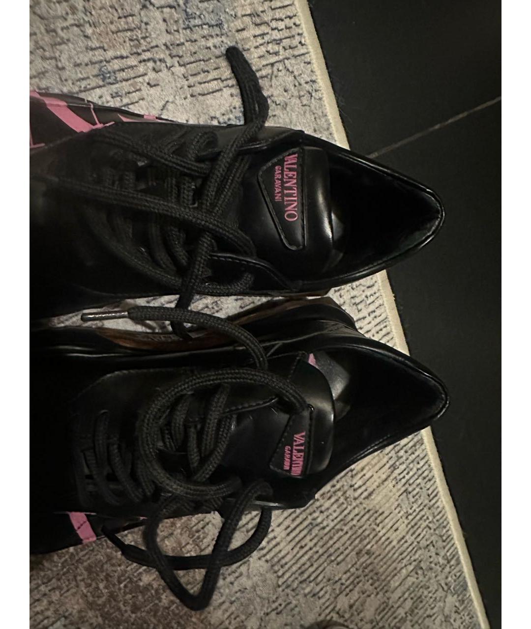 VALENTINO Черные кожаные кроссовки, фото 4