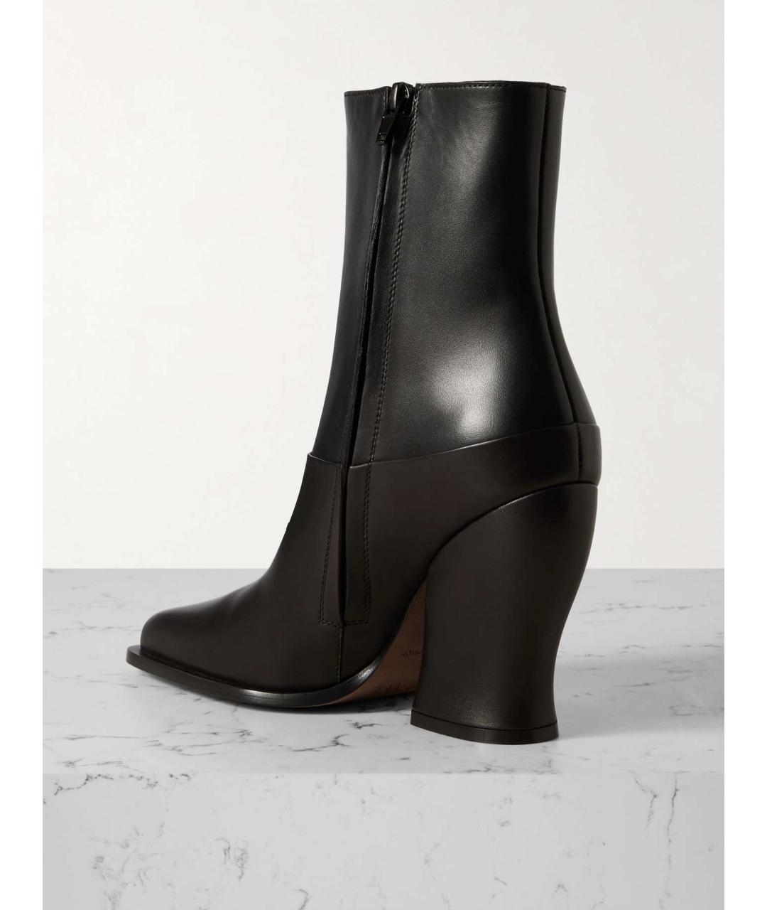 LOEWE Черные кожаные ботильоны, фото 4