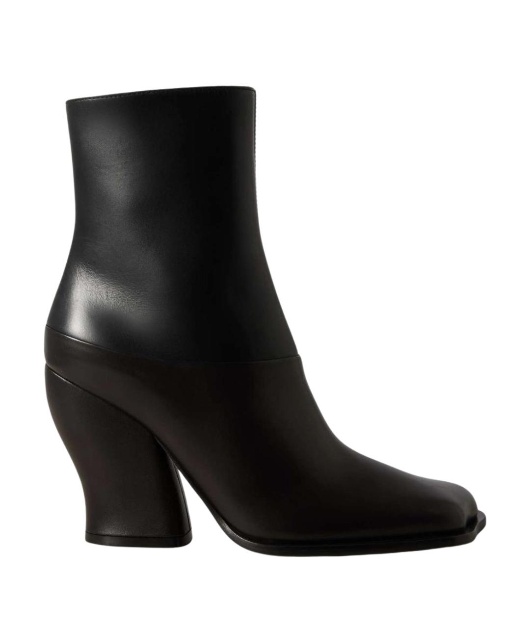 LOEWE Черные кожаные ботильоны, фото 1