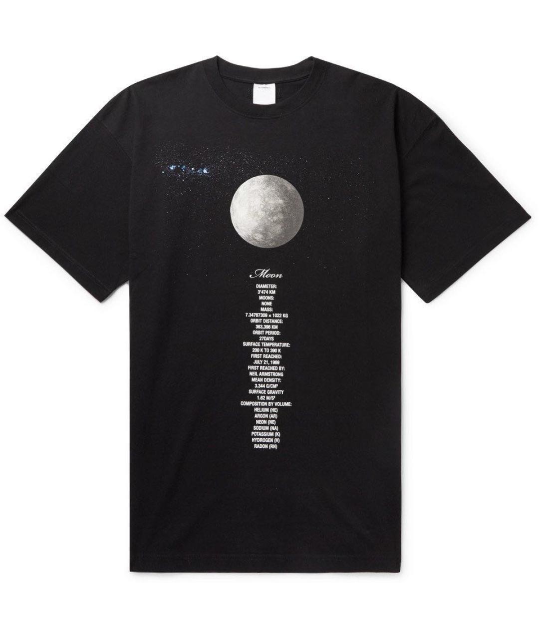 VETEMENTS Черная хлопковая футболка, фото 1