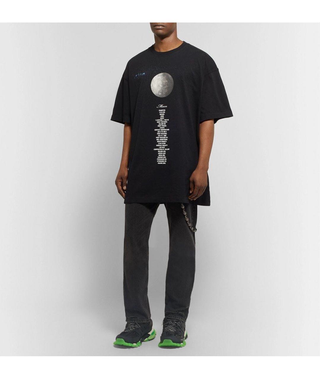 VETEMENTS Черная хлопковая футболка, фото 4