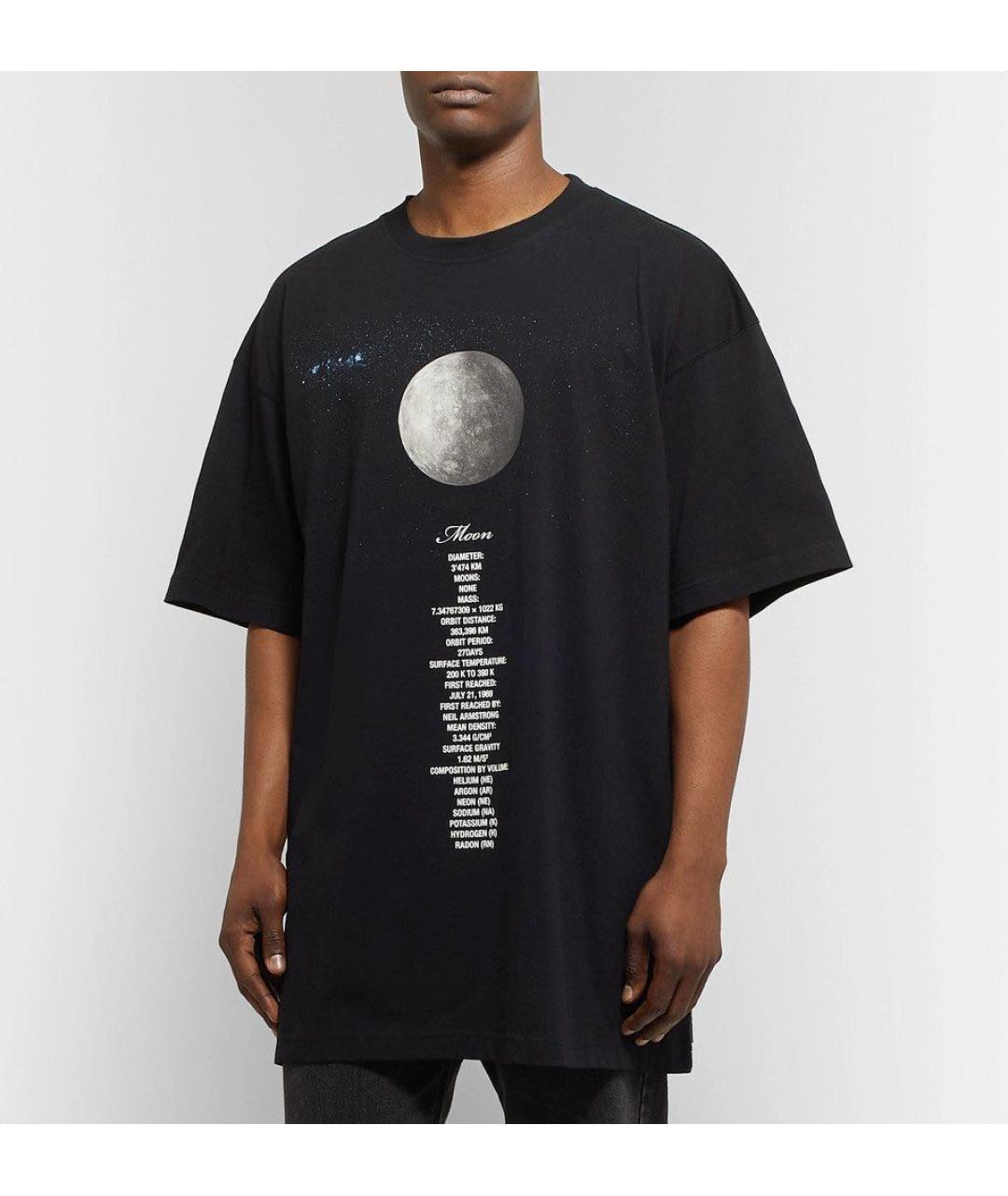 VETEMENTS Черная хлопковая футболка, фото 3