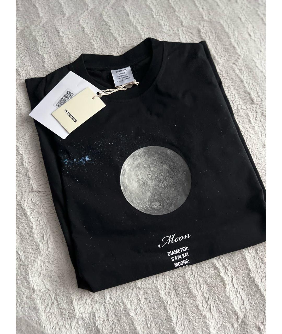VETEMENTS Черная хлопковая футболка, фото 8