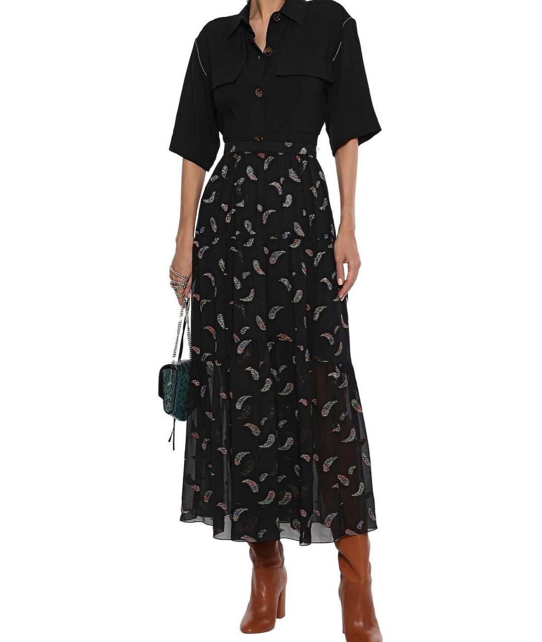 CHLOE Черная юбка миди, фото 4