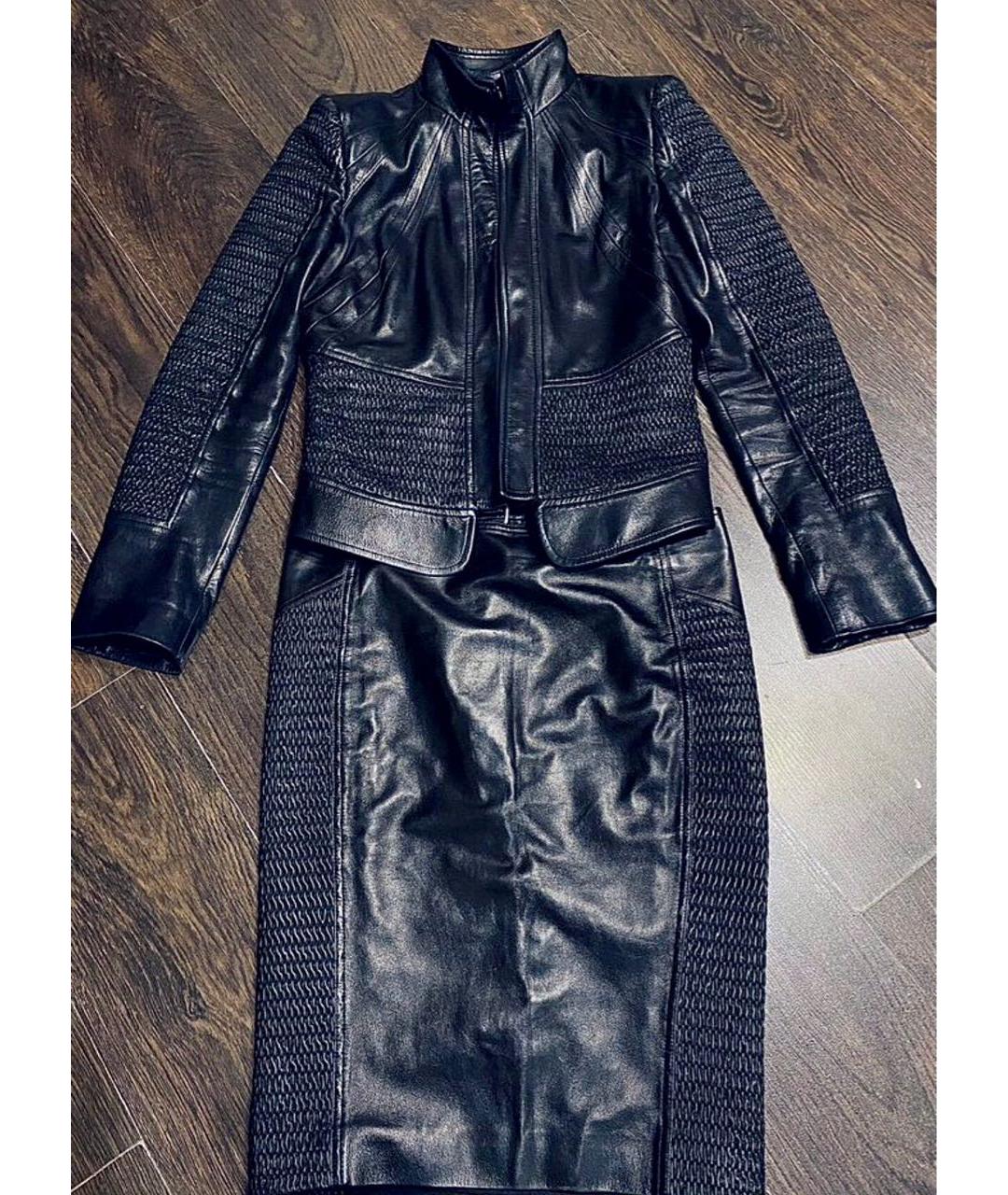 GUCCI Черный кожаный костюм с юбками, фото 9