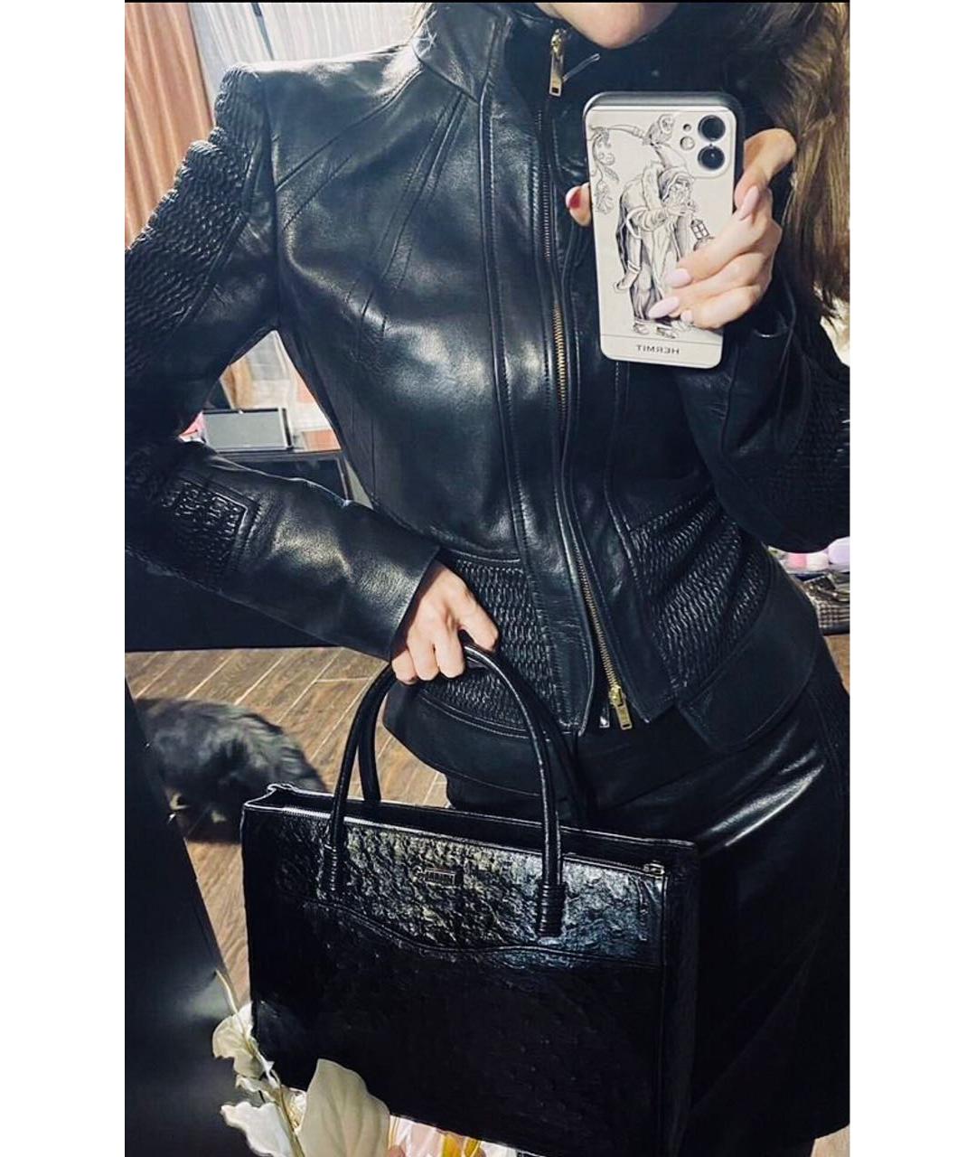 GUCCI Черный кожаный костюм с юбками, фото 7