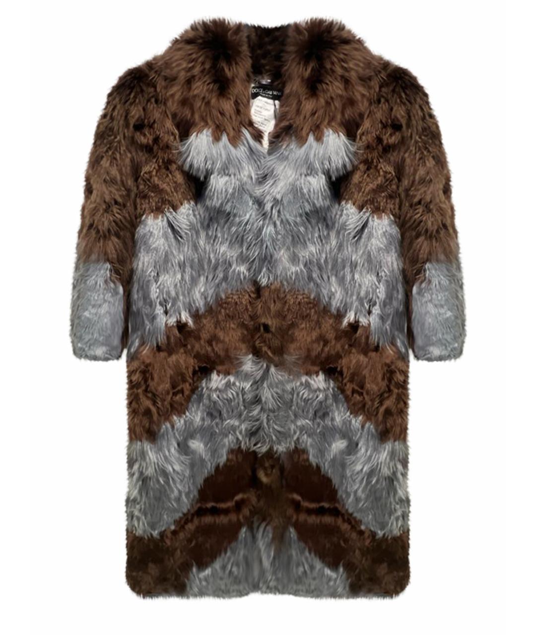 DOLCE&GABBANA Коричневая меховая шуба, фото 1