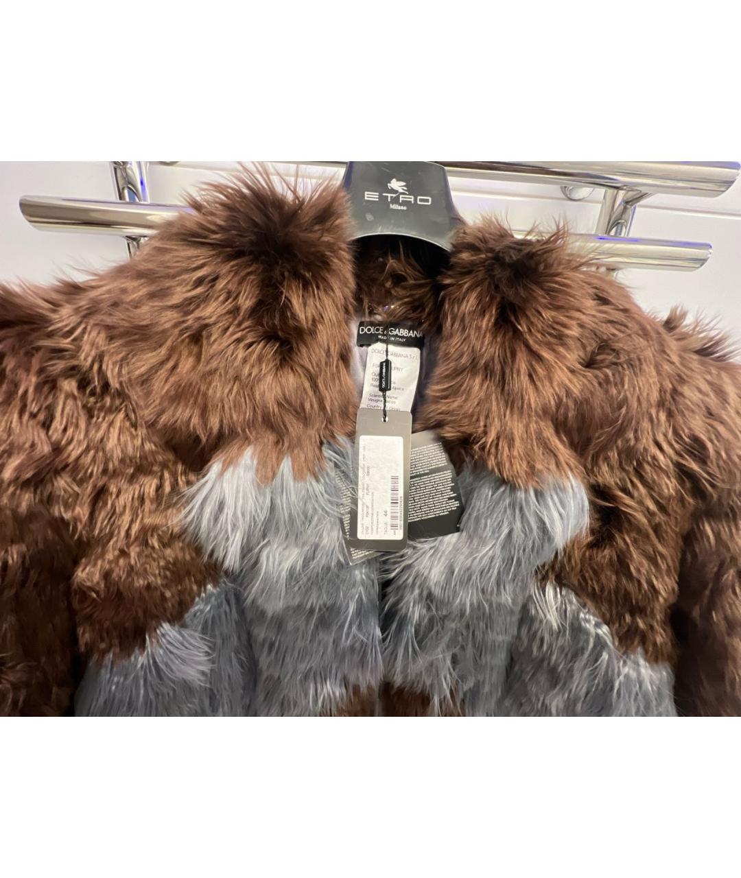 DOLCE&GABBANA Коричневая меховая шуба, фото 3