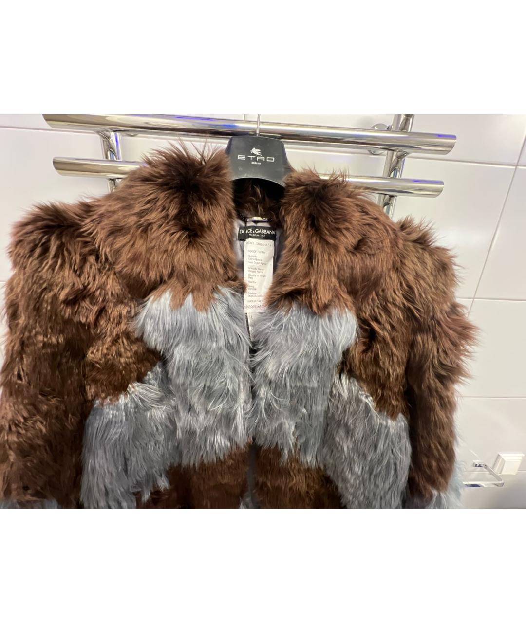 DOLCE&GABBANA Коричневая меховая шуба, фото 4