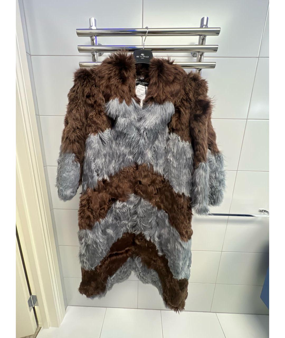 DOLCE&GABBANA Коричневая меховая шуба, фото 8