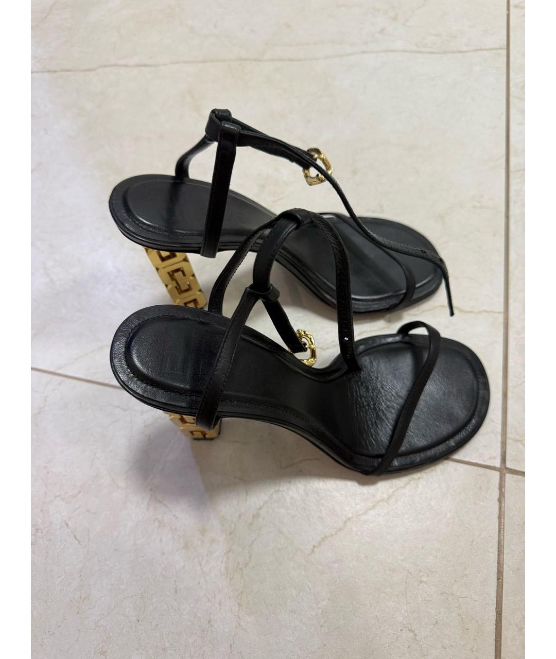 GIVENCHY Черные кожаные босоножки, фото 2