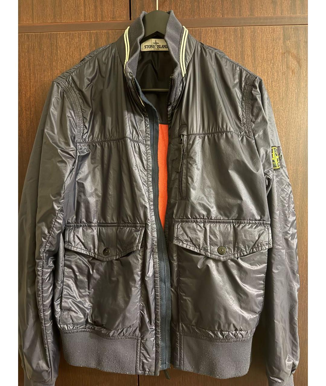 STONE ISLAND Темно-синяя полиэстеровая куртка, фото 7