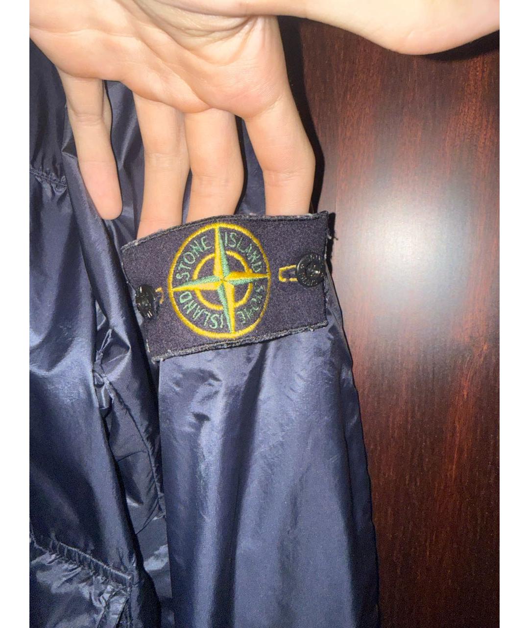 STONE ISLAND Темно-синяя полиэстеровая куртка, фото 5