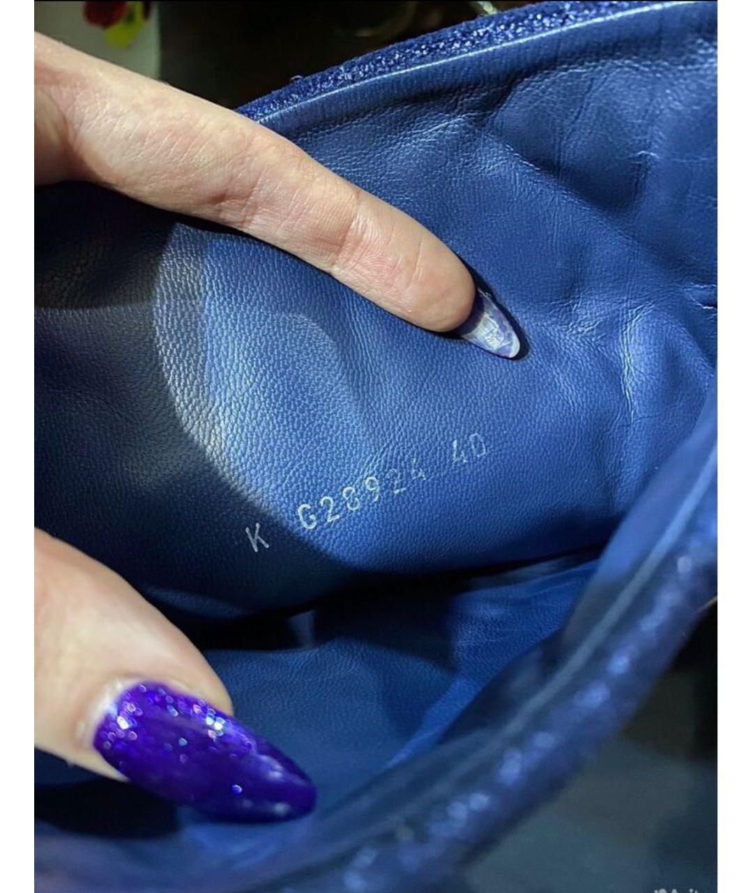 CHANEL Синие кожаные сапоги, фото 6